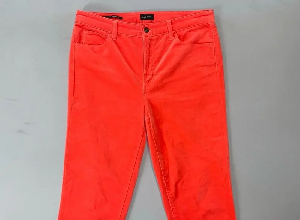 Talbots Women's Velveteen Straight Leg 5-Pocket Pants, Jeans. Red, Size 10. EUC! - Picture 1 of 9